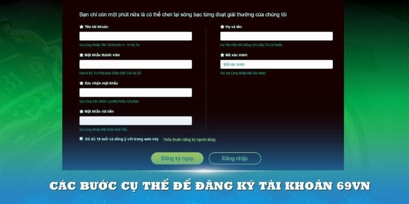 Đăng ký nick game 69VN cực kỳ đơn giản và nhanh chóng